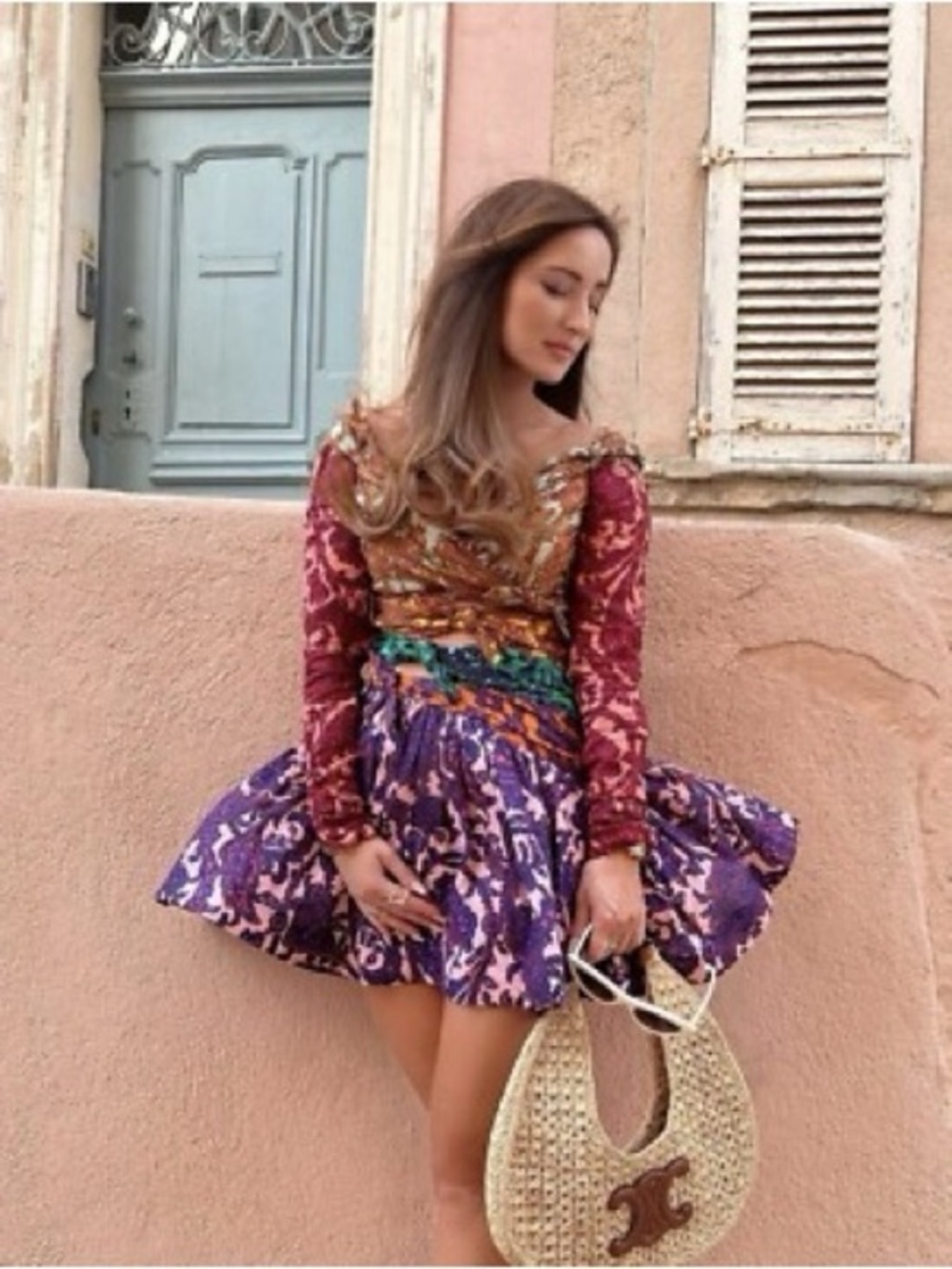 Zimmermann NWT Cold-Shoulder Knotted Paisley Print Linen Mini Dress 0P US XXS